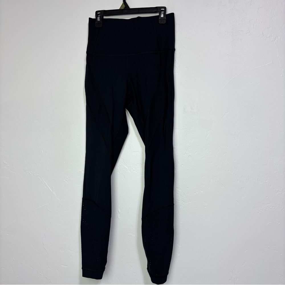 Lululemon Black NO SIZE 4? Small Women Leggings Athletic Activewear Zip Back